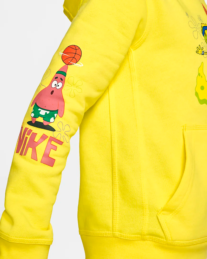Spongebob nike top hoodie yellow